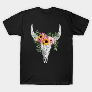 Cow skull floral 12 T-Shirt
